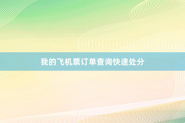 我的飞机票订单查询快速处分